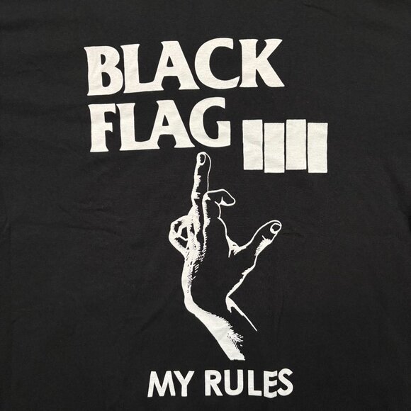 Black Flag Everything Went Black My Rules Punk Rock Band T-Shirt Size Large - Picture 2 of 4